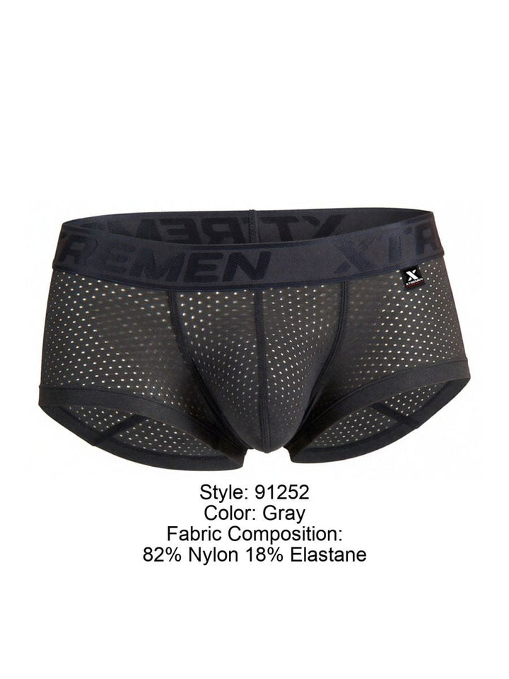 Xtremen Microfiber Mesh Men's Trunk Underwear in Gray – men's trunks