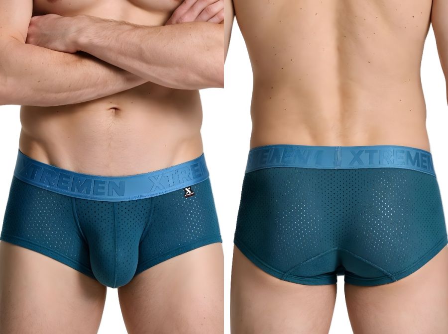 Xtremen Microfiber Mesh Men's Trunk Underwear in Petrol – men's trunks