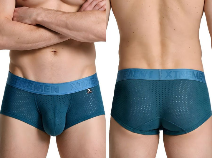 Xtremen Microfiber Mesh Men's Trunk Underwear in Petrol – men's trunks