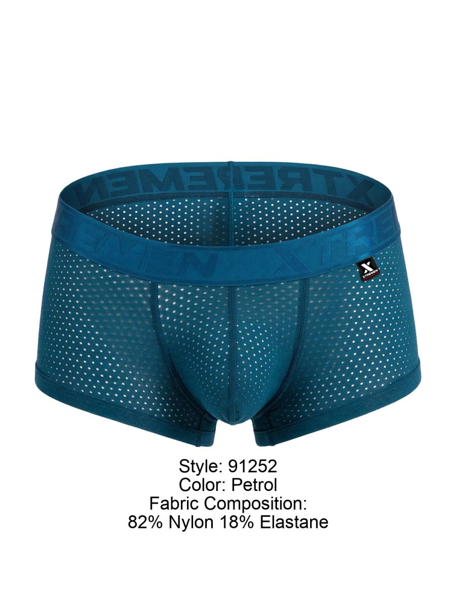 Xtremen Microfiber Mesh Men's Trunk Underwear in Petrol – men's trunks