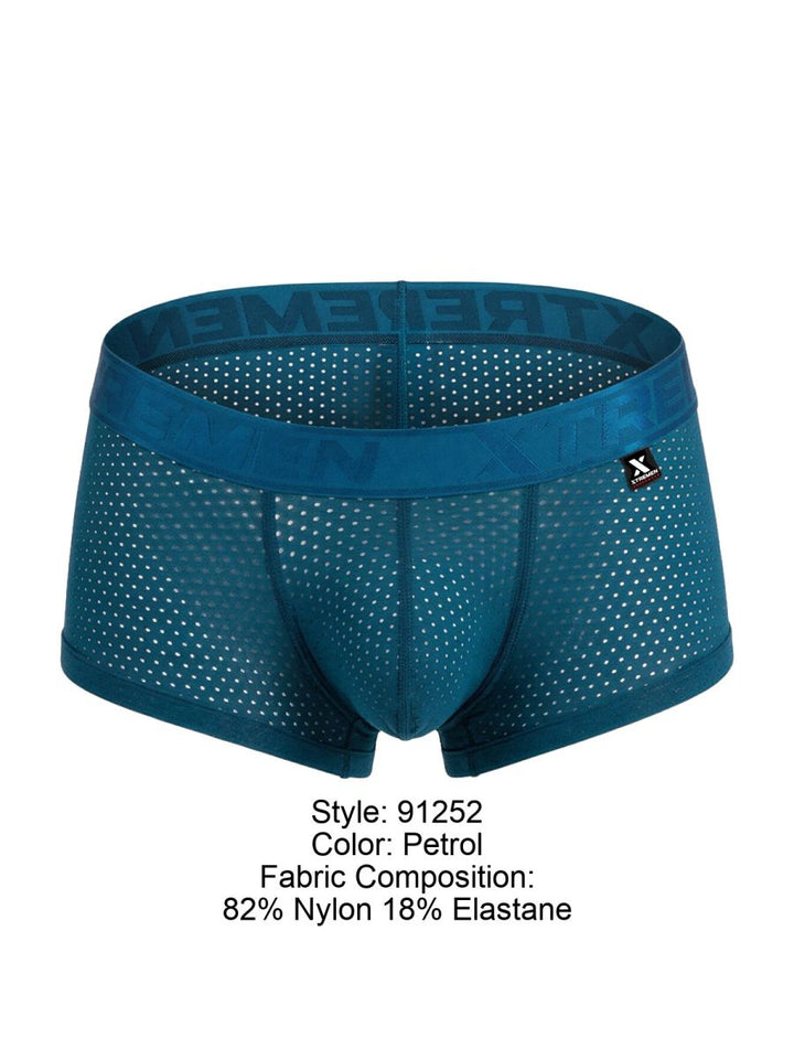 Xtremen Microfiber Mesh Men's Trunk Underwear in Petrol – men's trunks