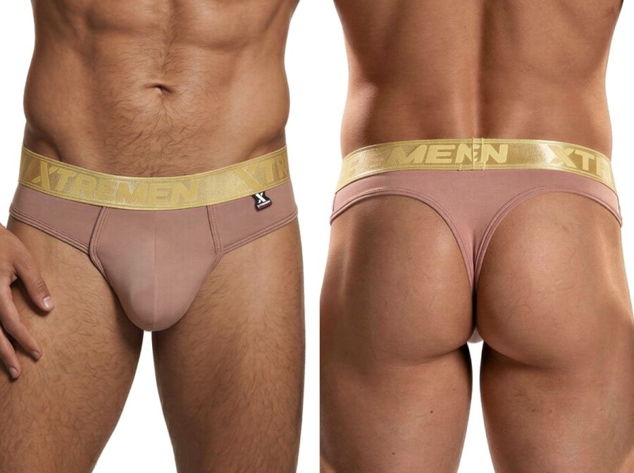 Xtremen Microfiber Sleek and Supportive Men's Thong in Khaki – men's thongs