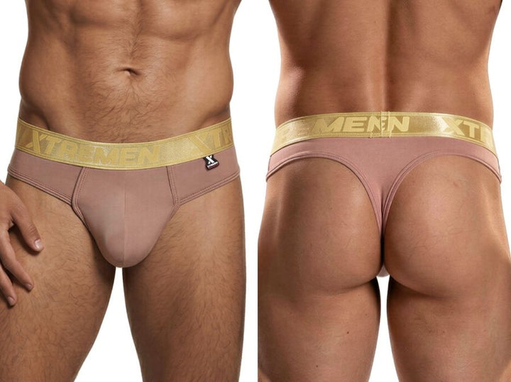 Xtremen Microfiber Sleek and Supportive Men's Thong in Khaki – men's thongs