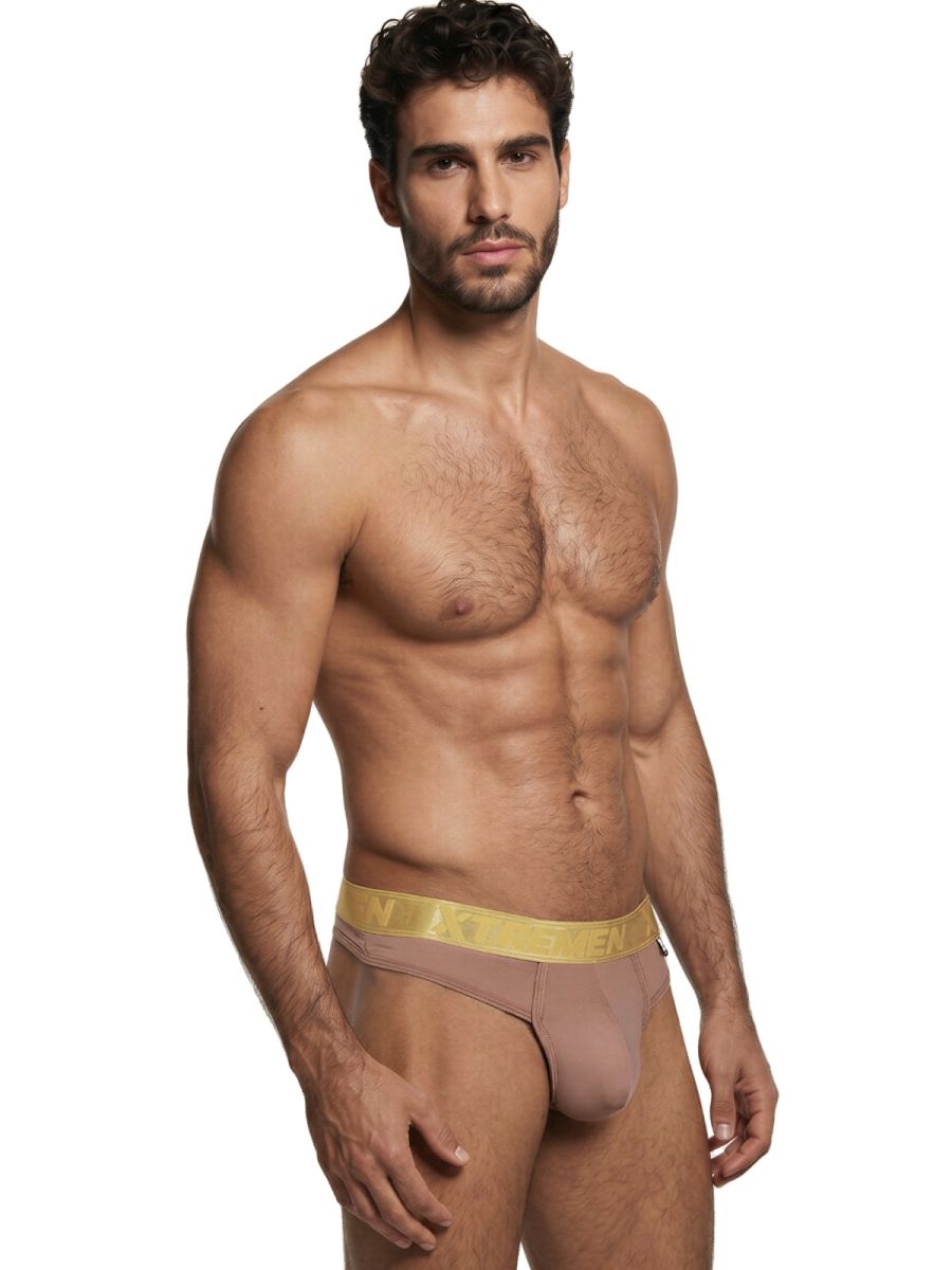 Xtremen Microfiber Sleek and Supportive Men's Thong in Khaki – men's thongs