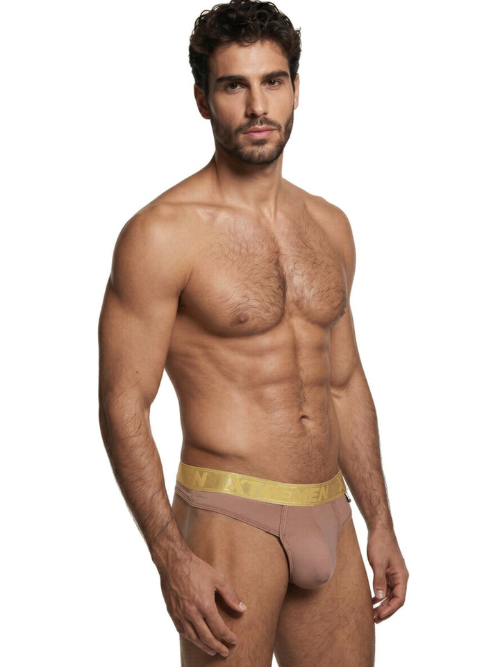 Xtremen Microfiber Sleek and Supportive Men's Thong in Khaki – men's thongs
