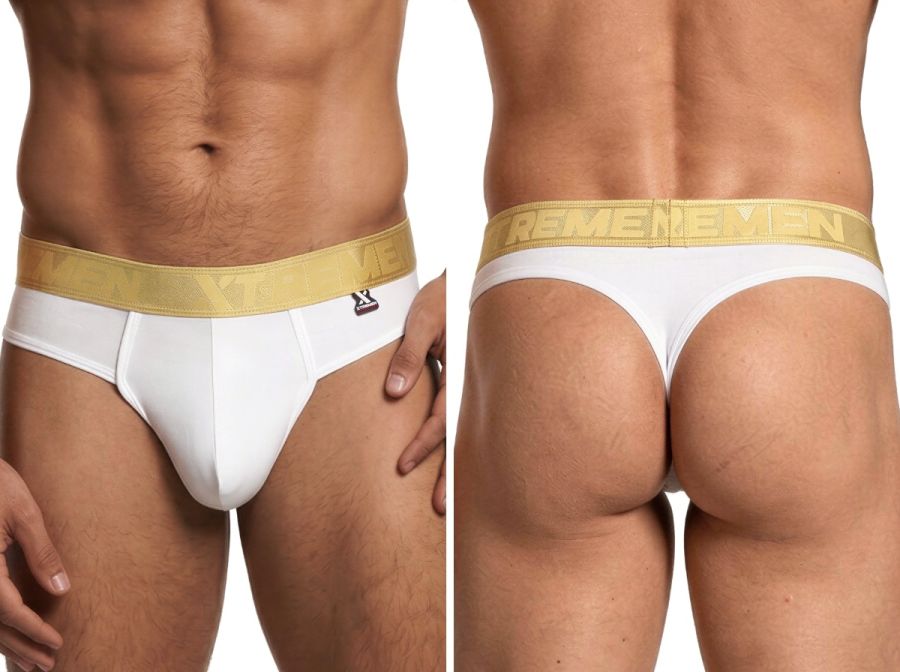 Xtremen Microfiber Sleek and Supportive Men's Thong in White – men's thongs