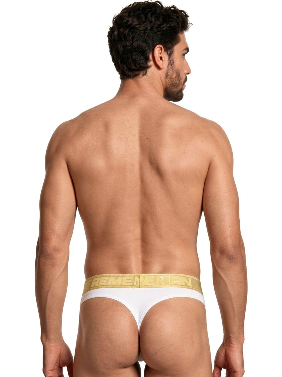 Xtremen Microfiber Sleek and Supportive Men's Thong in White – men's thongs