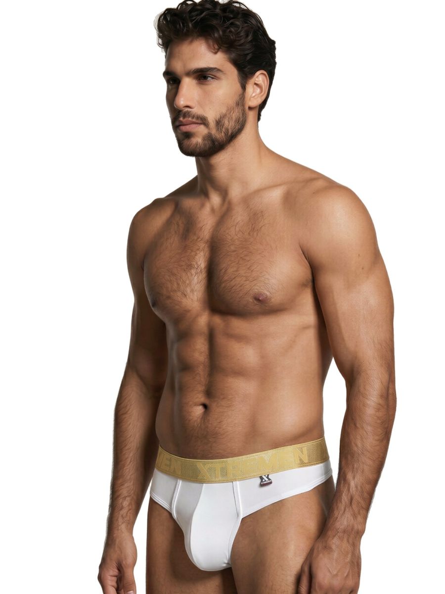 Xtremen Microfiber Sleek and Supportive Men's Thong in White – men's thongs