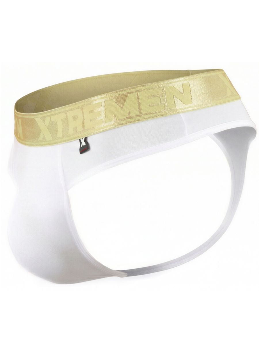 Xtremen Microfiber Sleek and Supportive Men's Thong in White – men's thongs