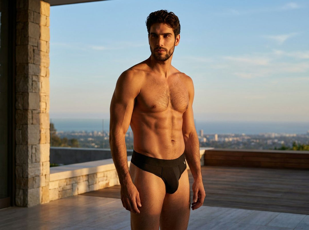 Xtremen Sleek Microfiber Comfort Men's Thong in Black – men's thongs