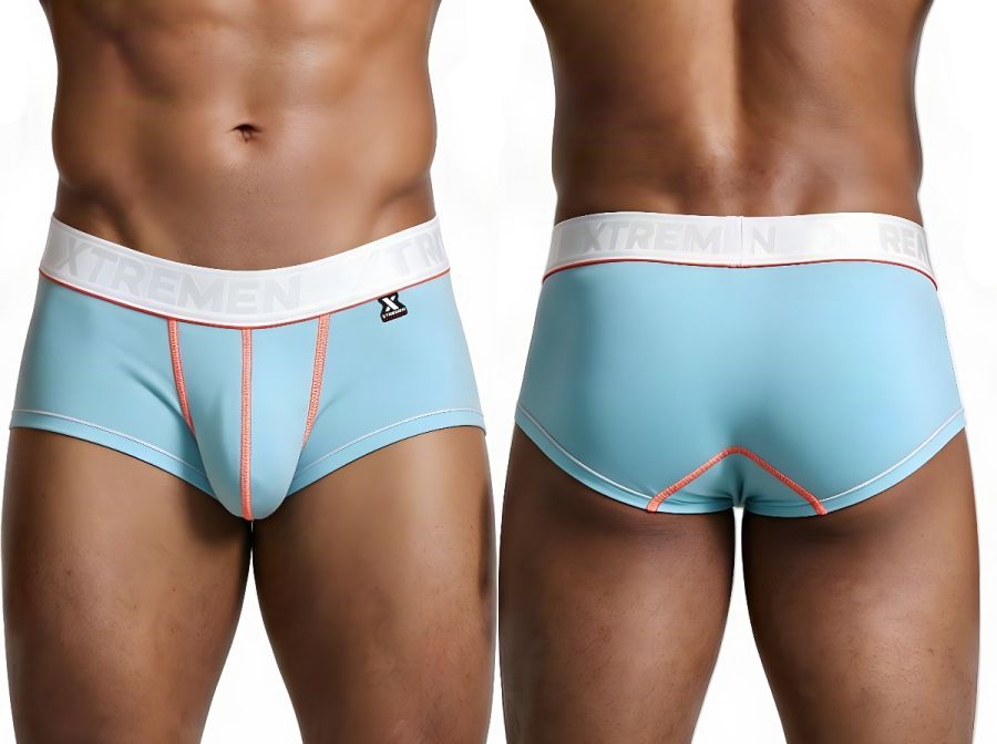 Xtremen Sleek Microfiber Men's Trunk Underwear in Light Blue – men's trunks