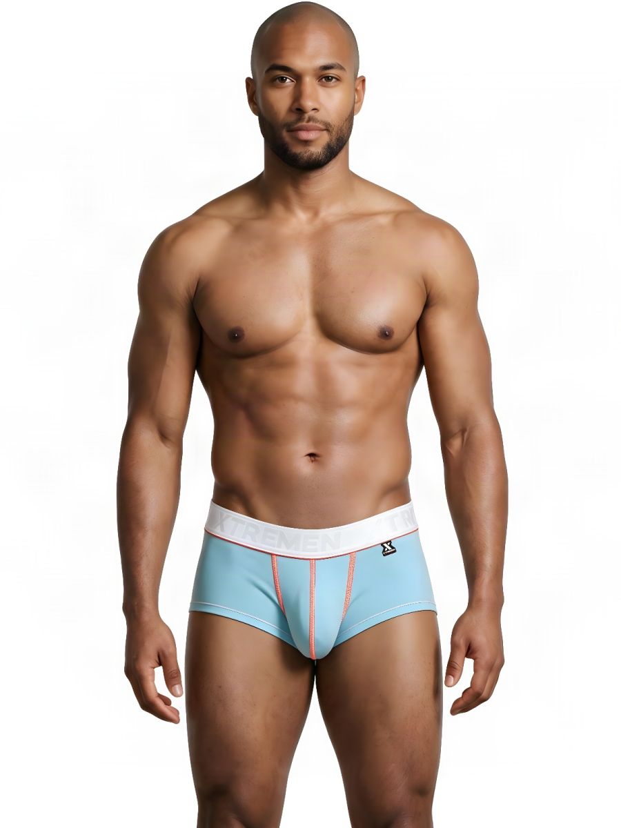 Xtremen Sleek Microfiber Men's Trunk Underwear in Light Blue – men's trunks