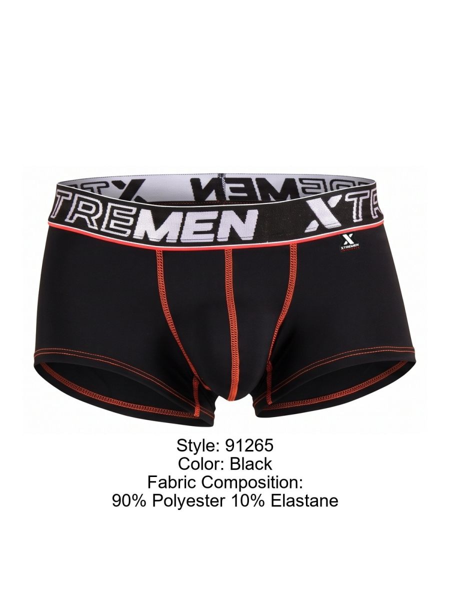 Xtremen Sleek Microfiber Stretch Men's Trunk Underwear in Black – men's trunks