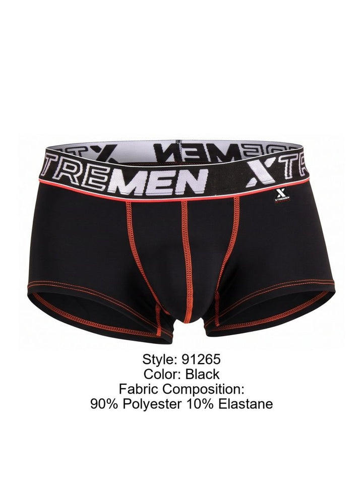 Xtremen Sleek Microfiber Stretch Men's Trunk Underwear in Black – men's trunks