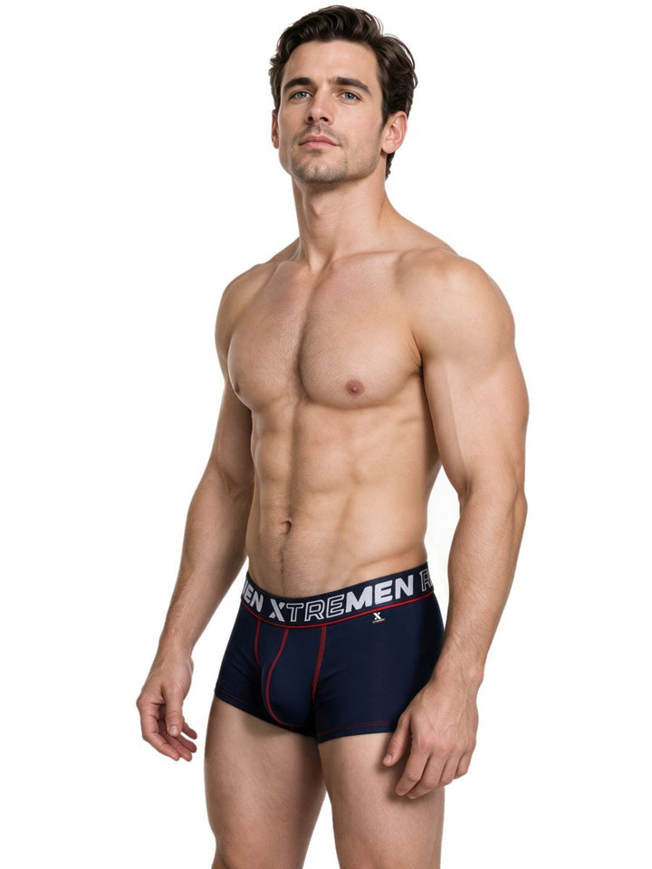 Xtremen Sleek Microfiber Stretch Men's Trunk Underwear in Dark Blue – men's trunks