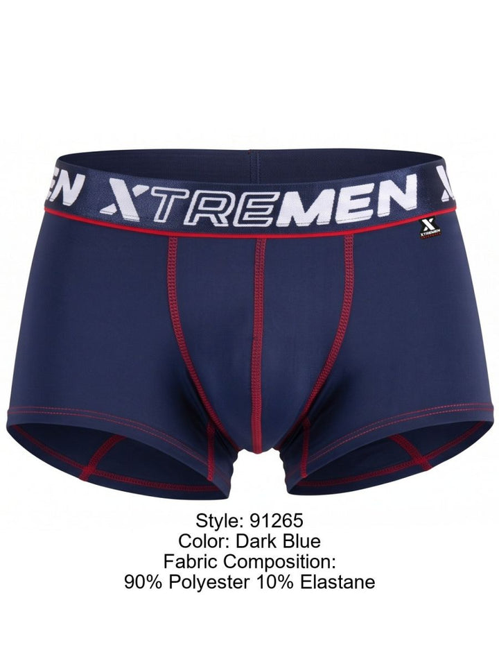 Xtremen Sleek Microfiber Stretch Men's Trunk Underwear in Dark Blue – men's trunks