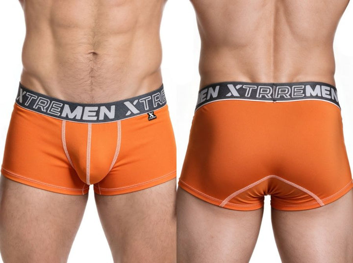Xtremen Sleek Microfiber Stretch Men's Trunk Underwear in Orange – men's trunks