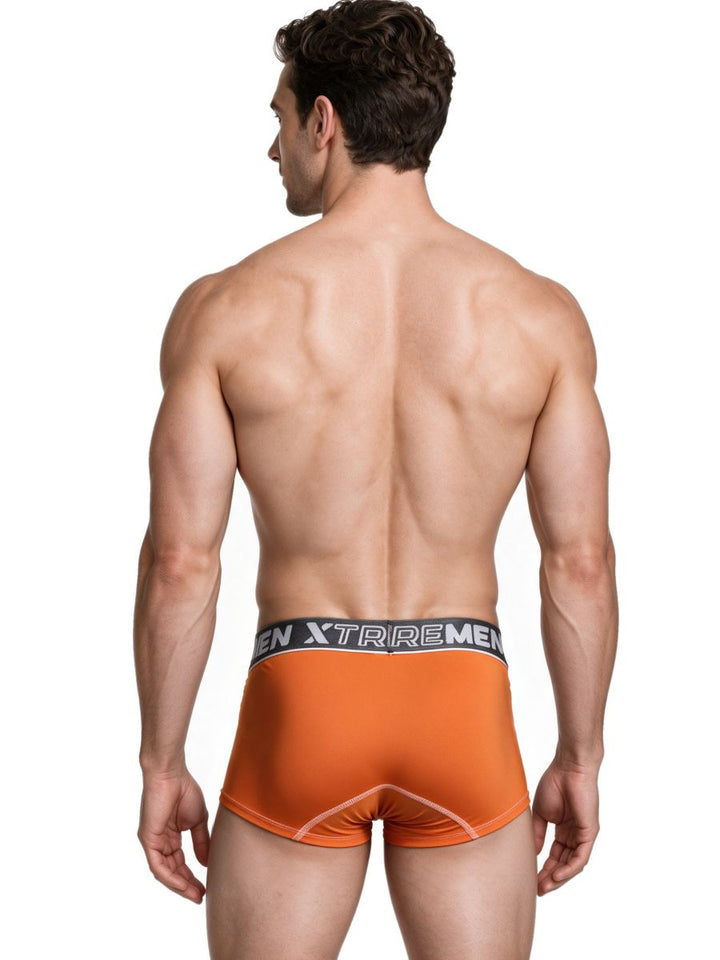 Xtremen Sleek Microfiber Stretch Men's Trunk Underwear in Orange – men's trunks