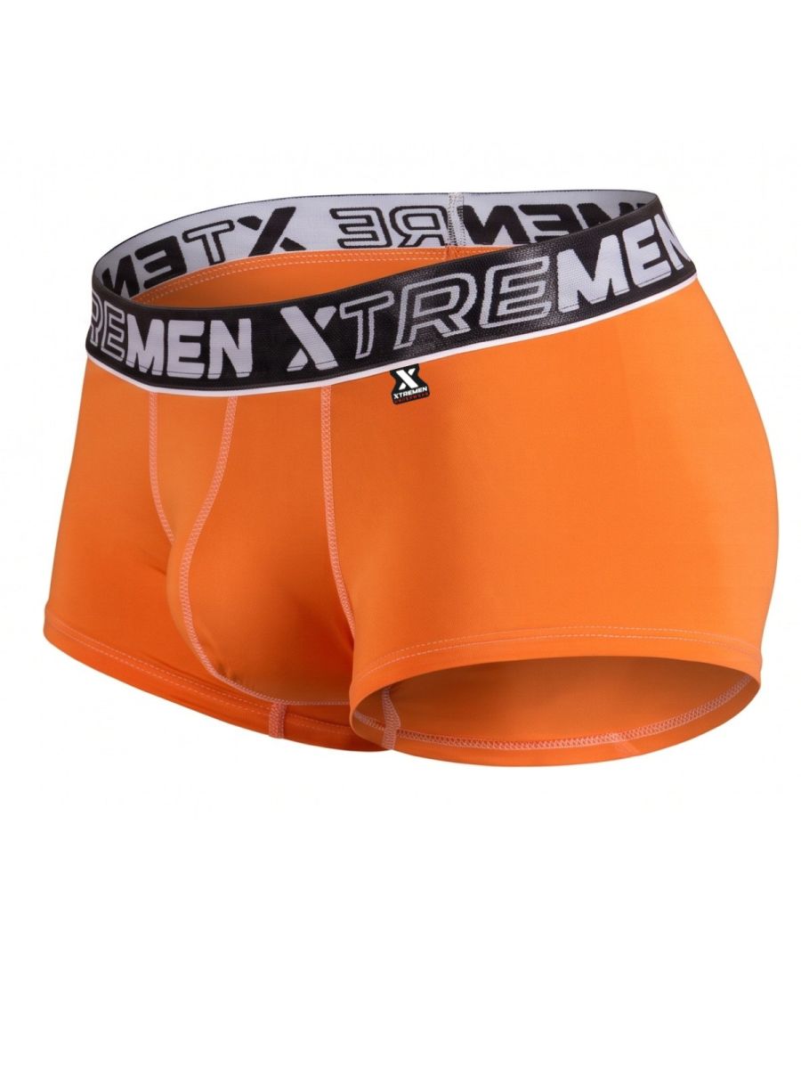 Xtremen Sleek Microfiber Stretch Men's Trunk Underwear in Orange – men's trunks