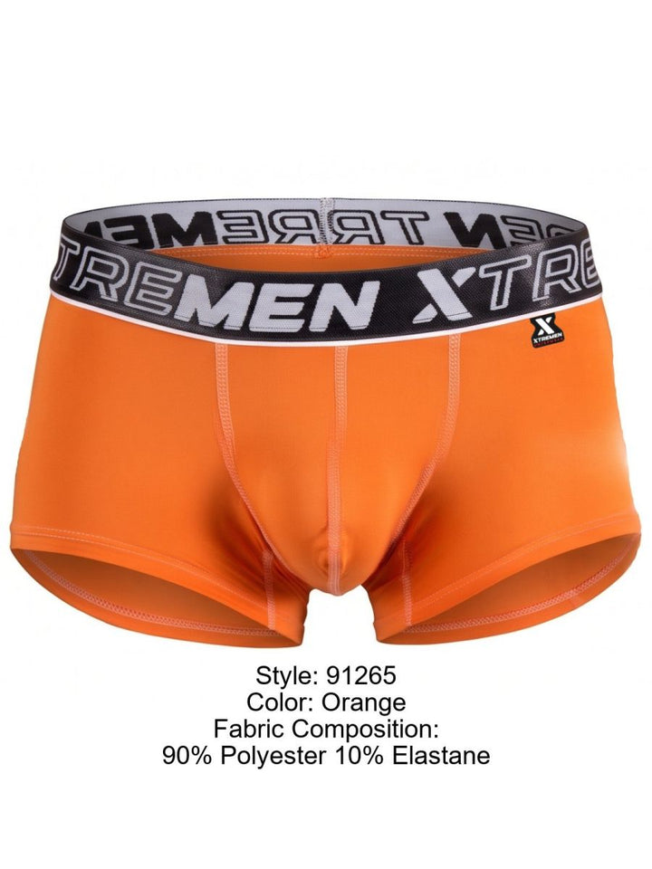 Xtremen Sleek Microfiber Stretch Men's Trunk Underwear in Orange – men's trunks