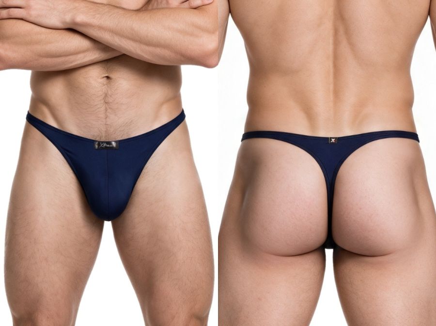 Xtremen Sleek Microfiber Men's Thong in Dark Blue – men's thongs