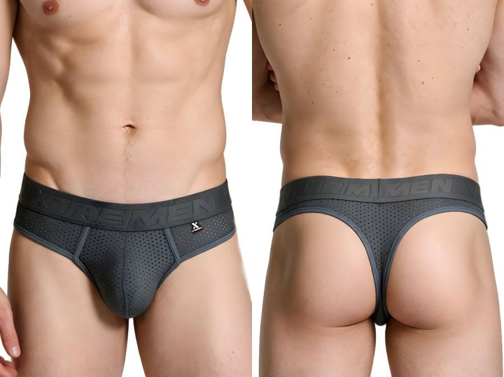 Xtremen Microfiber Mesh Men's Thong in Gray – men's thongs