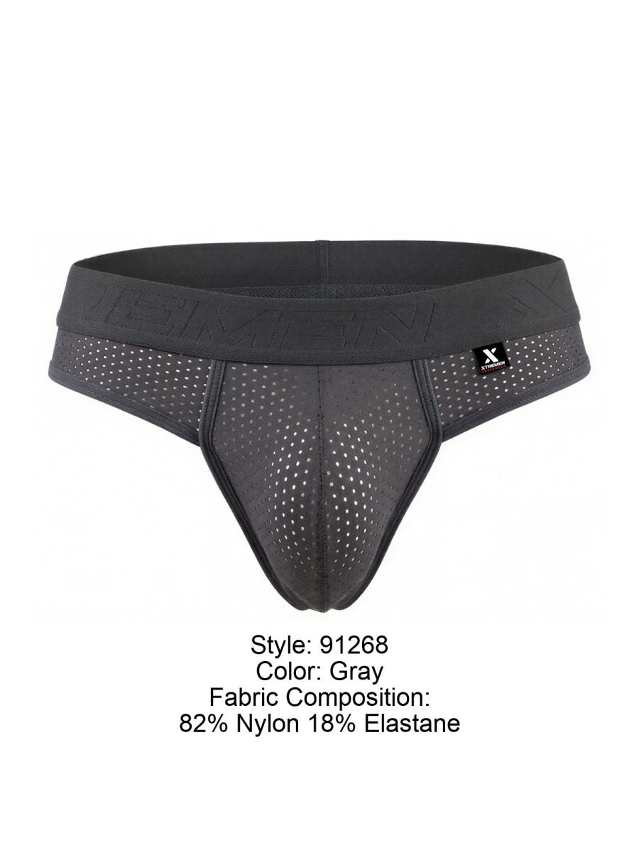 Xtremen Microfiber Mesh Men's Thong in Gray – men's thongs