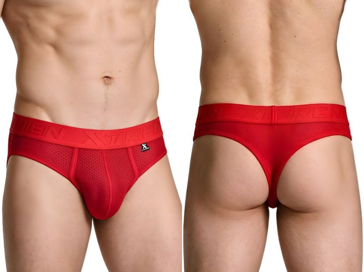 Xtremen Microfiber Mesh Men's Thong in Red – men's thongs