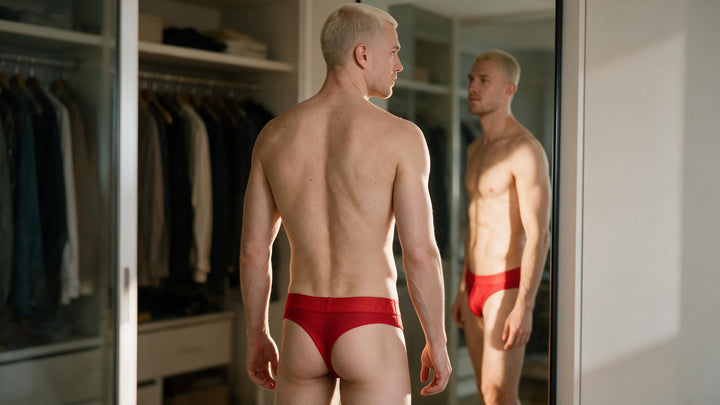 Xtremen Microfiber Mesh Men's Thong in Red – men's thongs