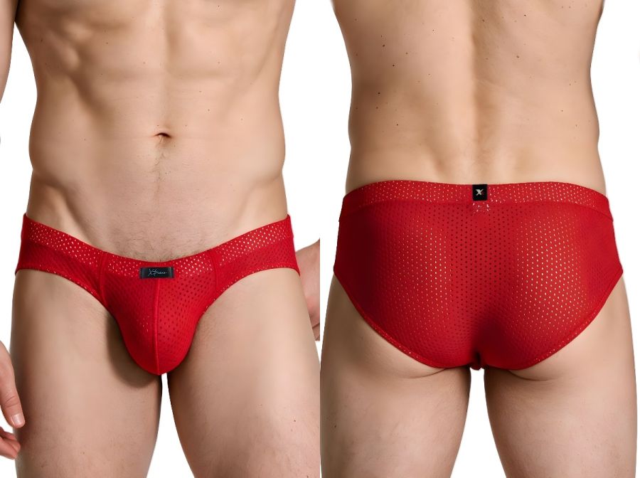 Xtremen Microfiber Mesh Men's Bikini Brief in Red – men's briefs