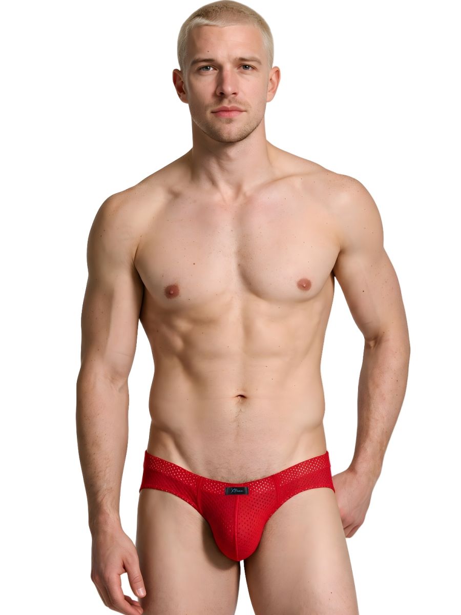 Xtremen Microfiber Mesh Men's Bikini Brief in Red – men's briefs