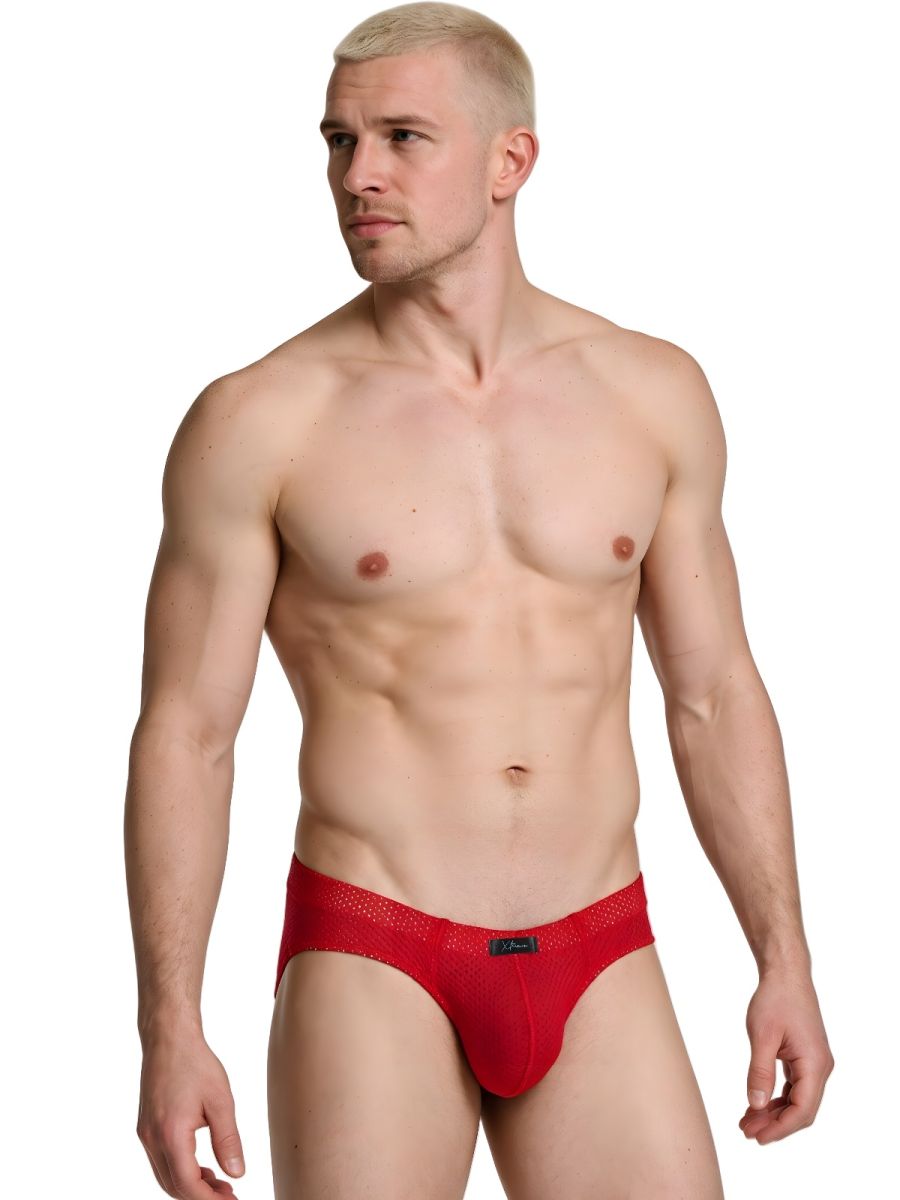 Xtremen Microfiber Mesh Men's Bikini Brief in Red – men's briefs
