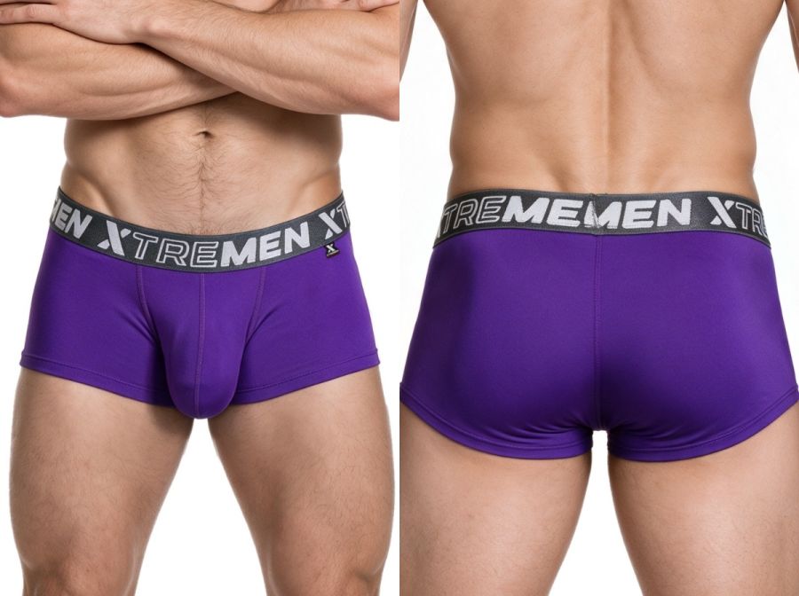 Xtremen Microfiber for Daily Support Men's Trunk Underwear in Purple – men's trunks