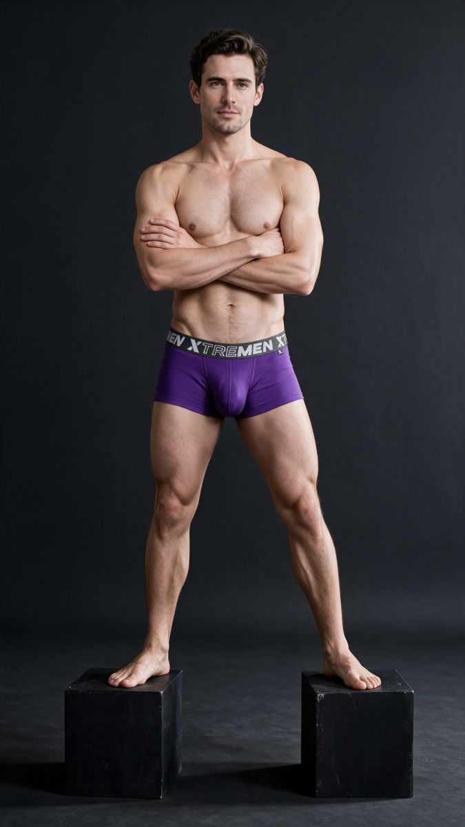 Xtremen Microfiber for Daily Support Men's Trunk Underwear in Purple – men's trunks