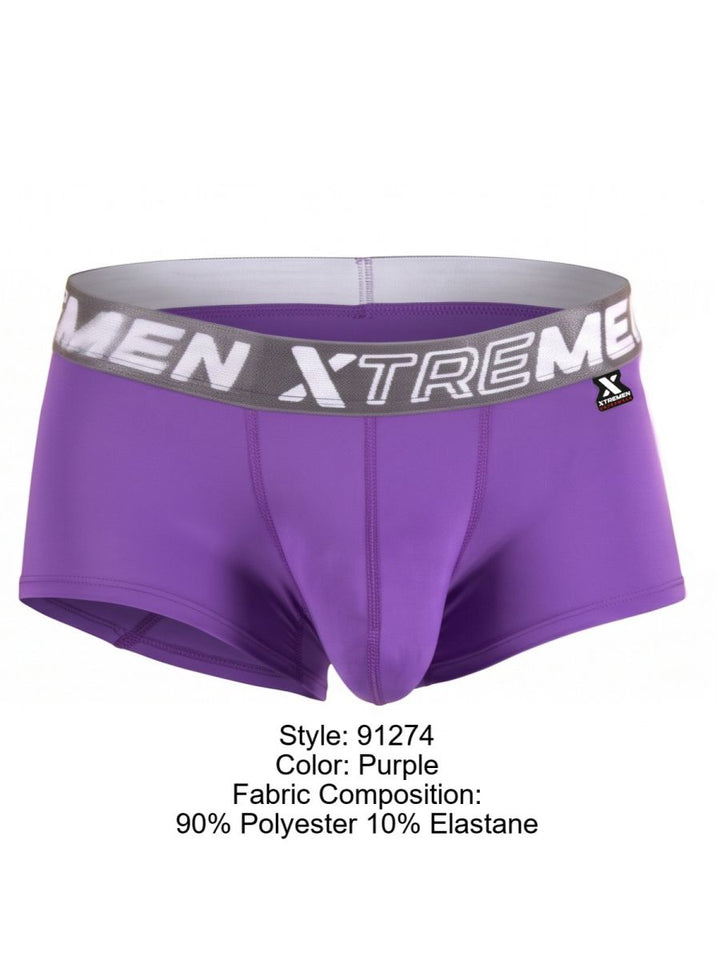 Xtremen Microfiber for Daily Support Men's Trunk Underwear in Purple – men's trunks