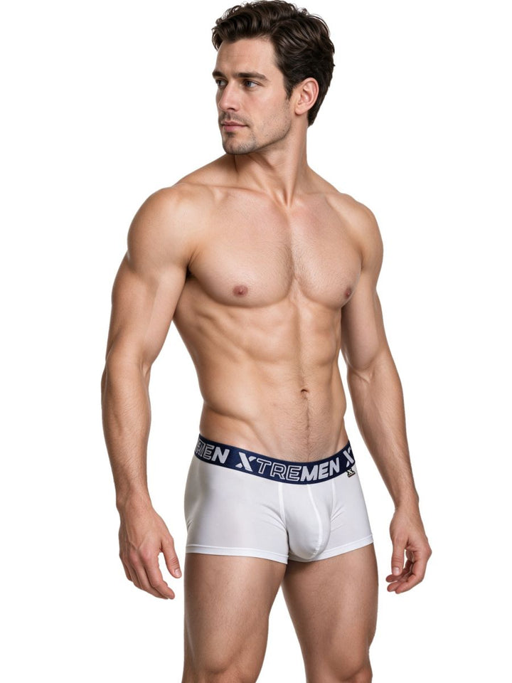 Xtremen Microfiber for Daily Support Men's Trunk Underwear in White – men's trunks