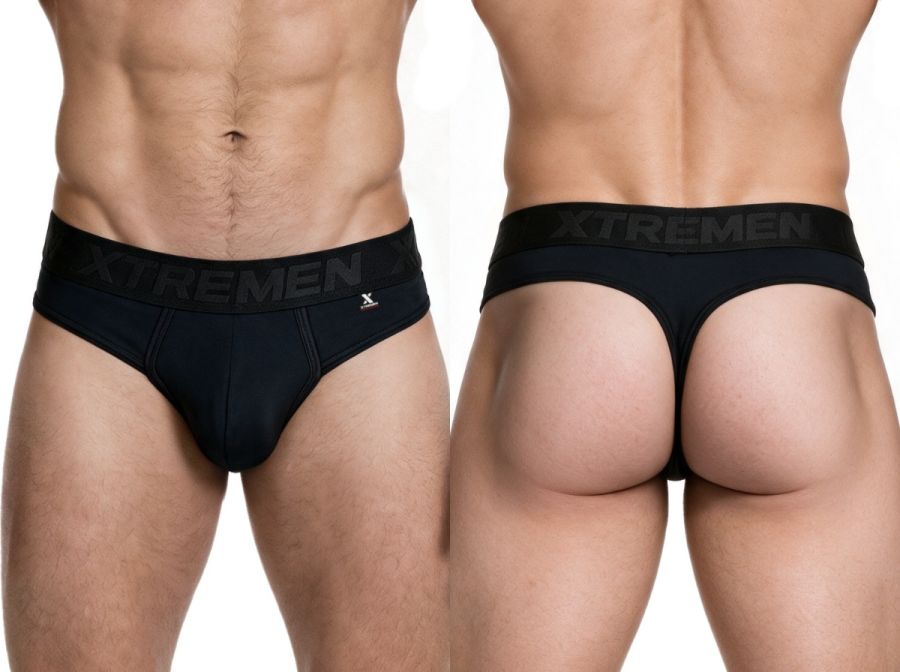 Xtremen Sleek Microfiber Men's Thong in Black – men's thongs