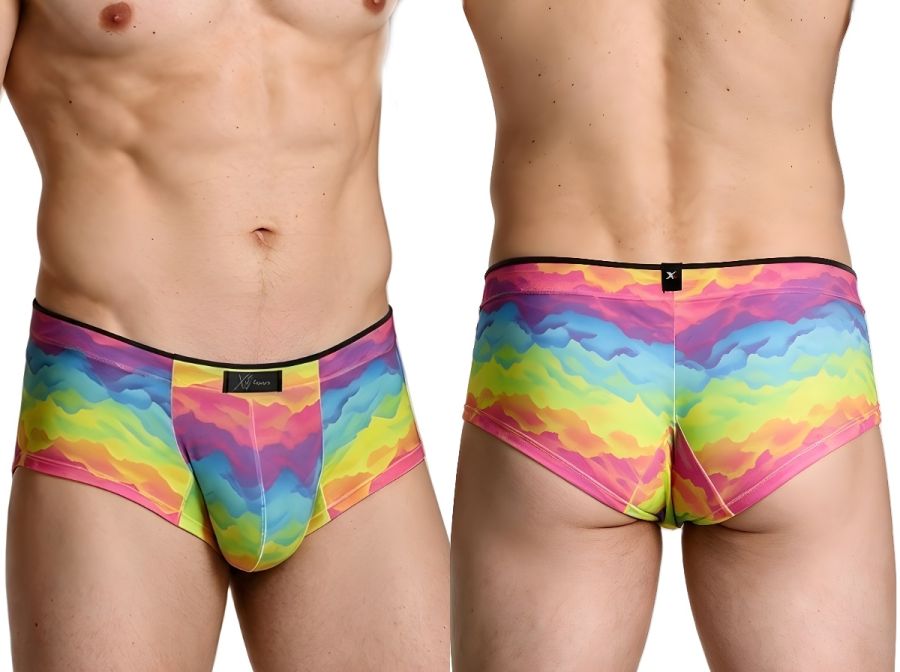 Xtremen Rainbow Microfiber Men's Bikini Brief in Cloud – men's briefs