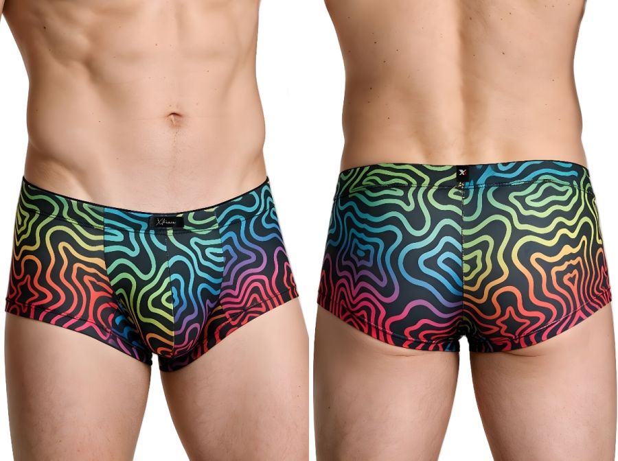 Xtremen Rainbow Microfiber Men's Bikini Brief in Labyrinth – men's briefs