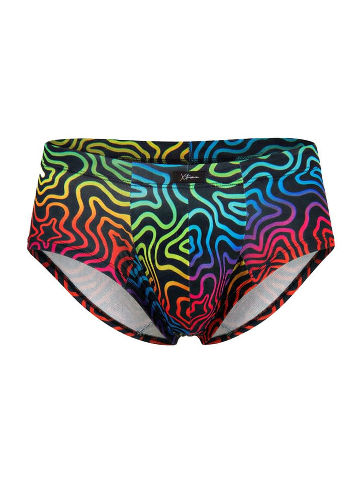 Xtremen Rainbow Microfiber Men's Bikini Brief in Labyrinth – men's briefs