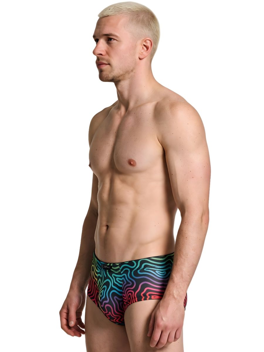 Xtremen Rainbow Microfiber Men's Bikini Brief in Labyrinth – men's briefs