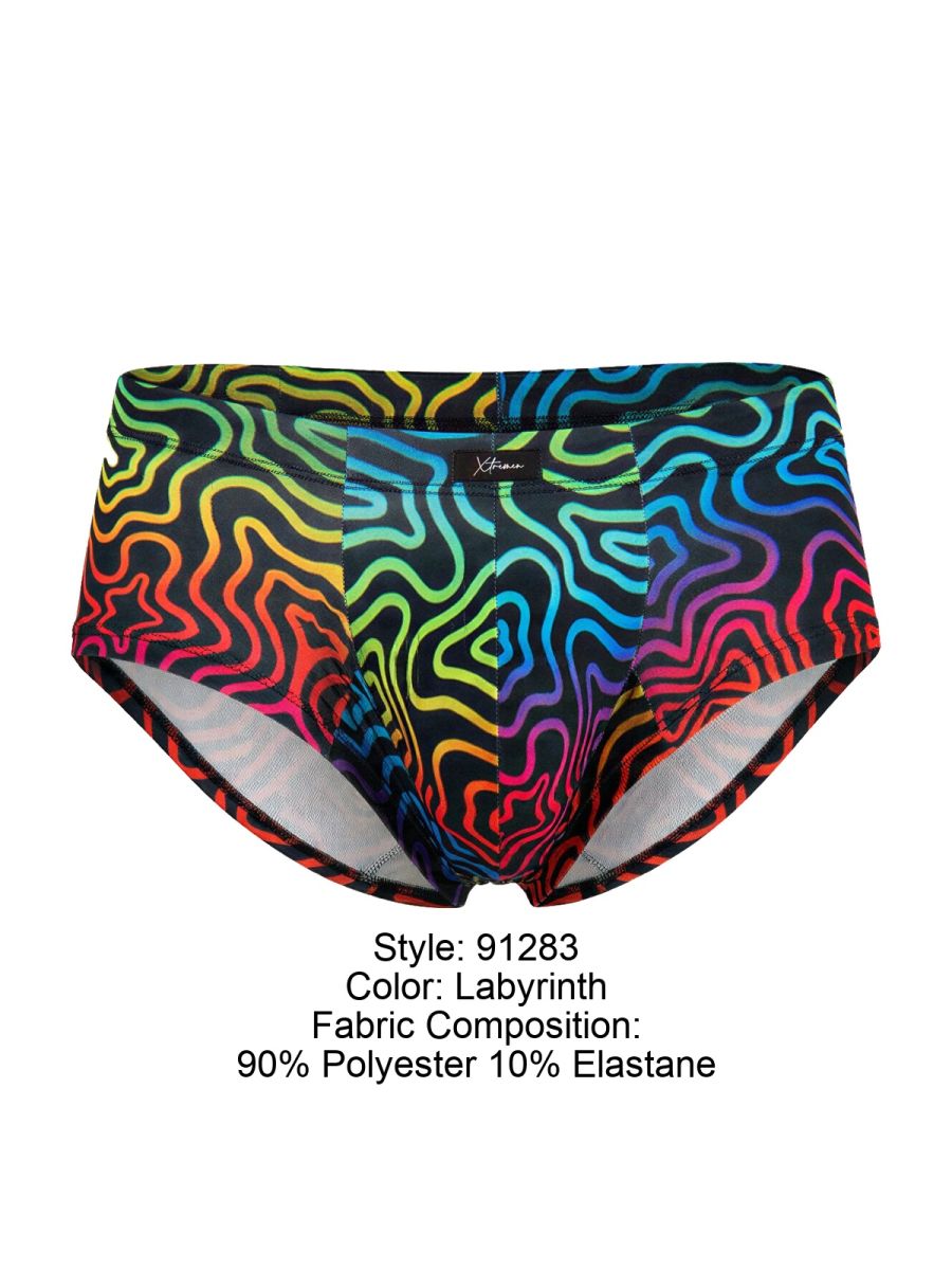 Xtremen Rainbow Microfiber Men's Bikini Brief in Labyrinth – men's briefs