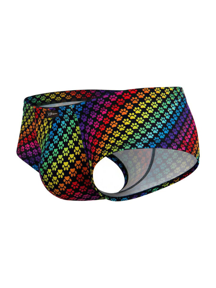 Xtremen Rainbow Microfiber Men's Bikini Brief in Paw Print – men's briefs