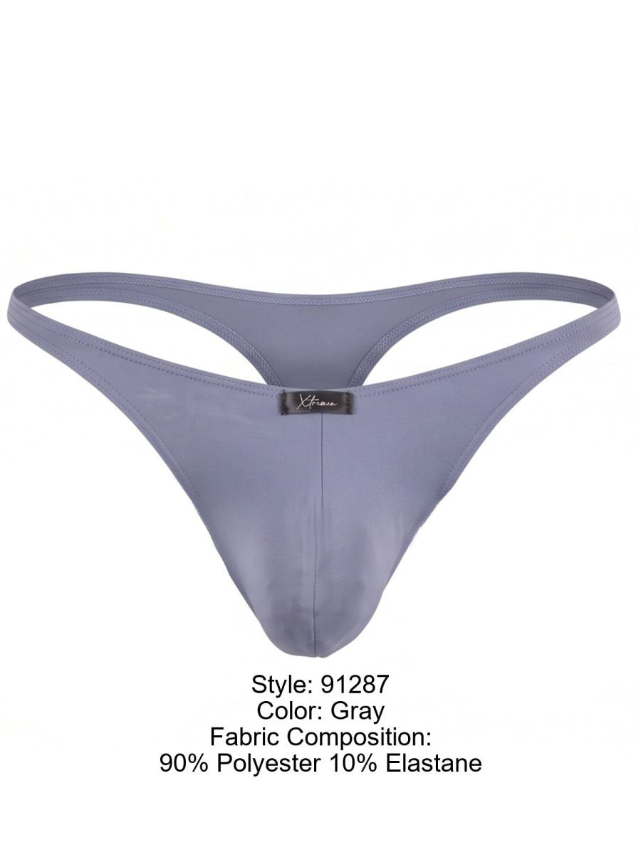 Xtremen Microfiber Sleek Minimalist Style Men's Thong in Gray – men's thongs