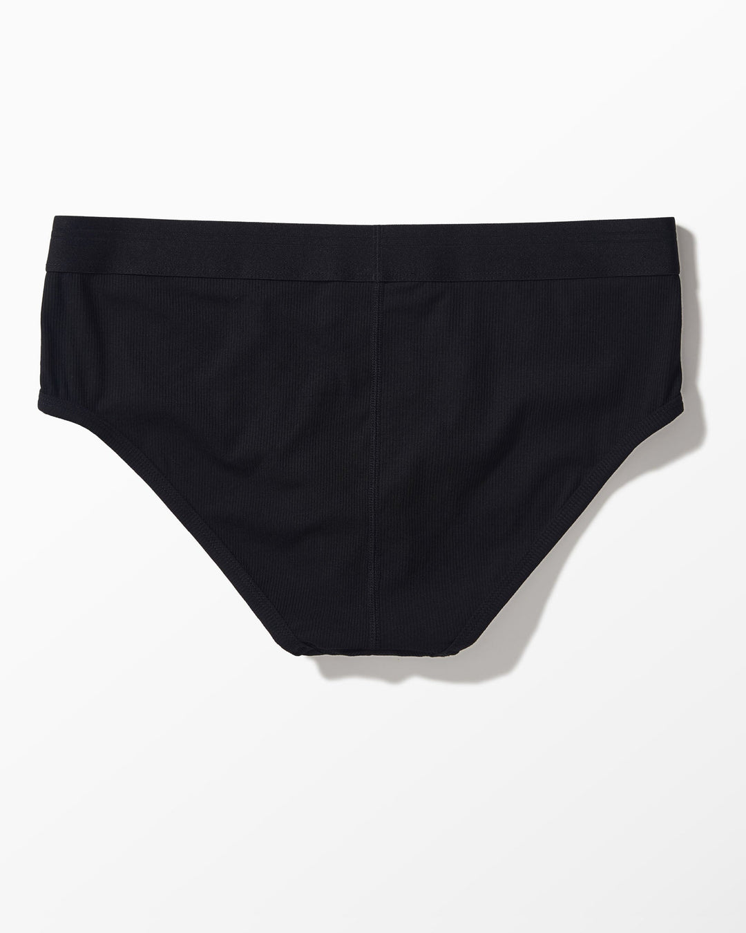 YYCG men's ribbed brief in black – premium textured rayon stretch underwear front view