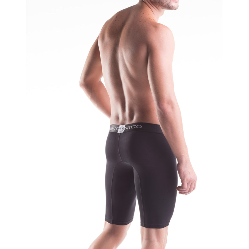 Unico Boxer Copa Athletic Intenso - Men's Black Microfiber Performance Boxer Brief