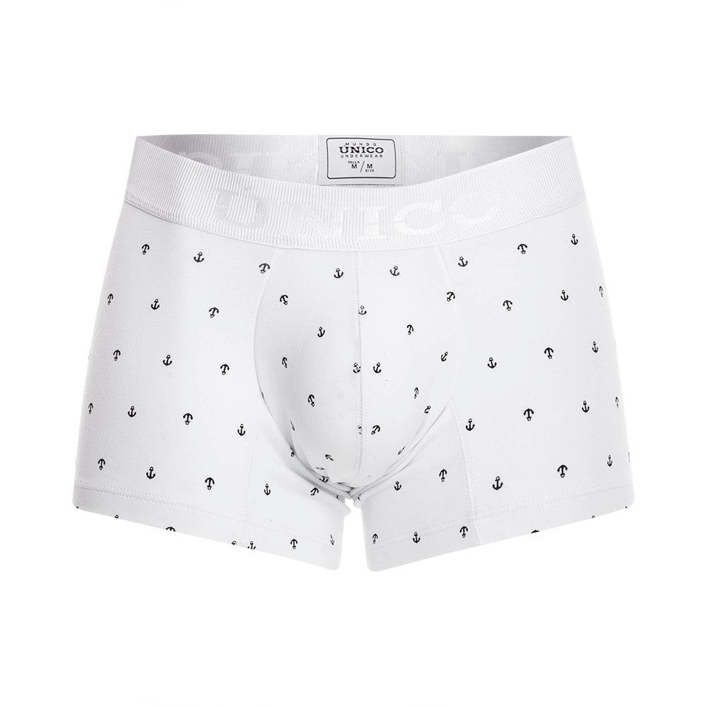 Mundo Unico Men's Cotton Trunk Boxer Briefs - Naviero Nautical Print
