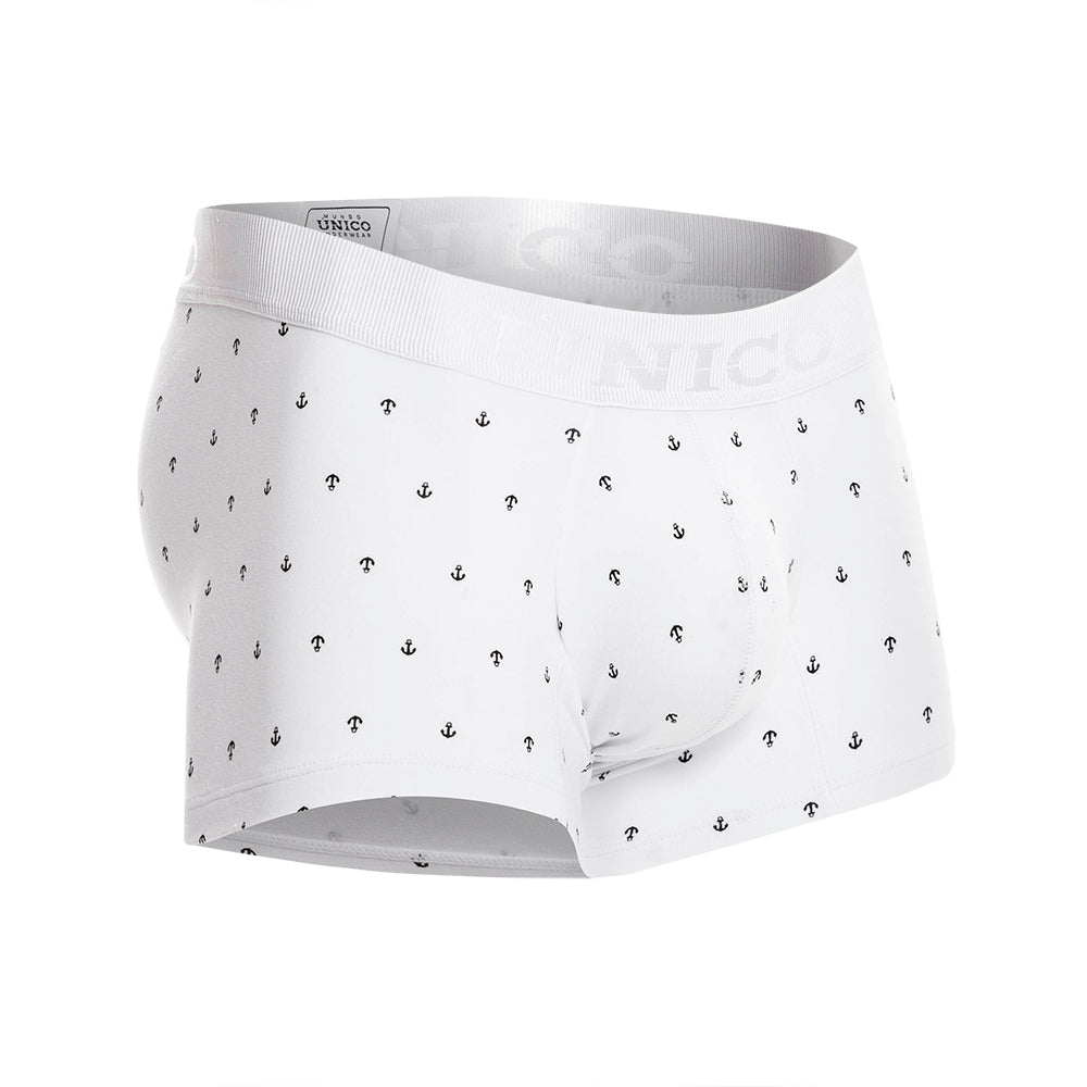 Mundo Unico Men's Cotton Trunk Boxer Briefs - Naviero Nautical Print