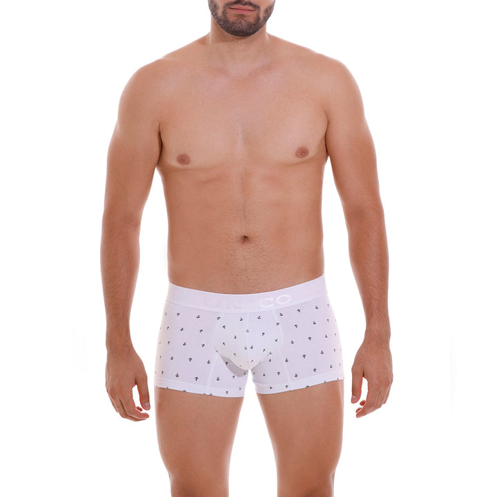 Mundo Unico Men's Cotton Trunk Boxer Briefs - Naviero Nautical Print