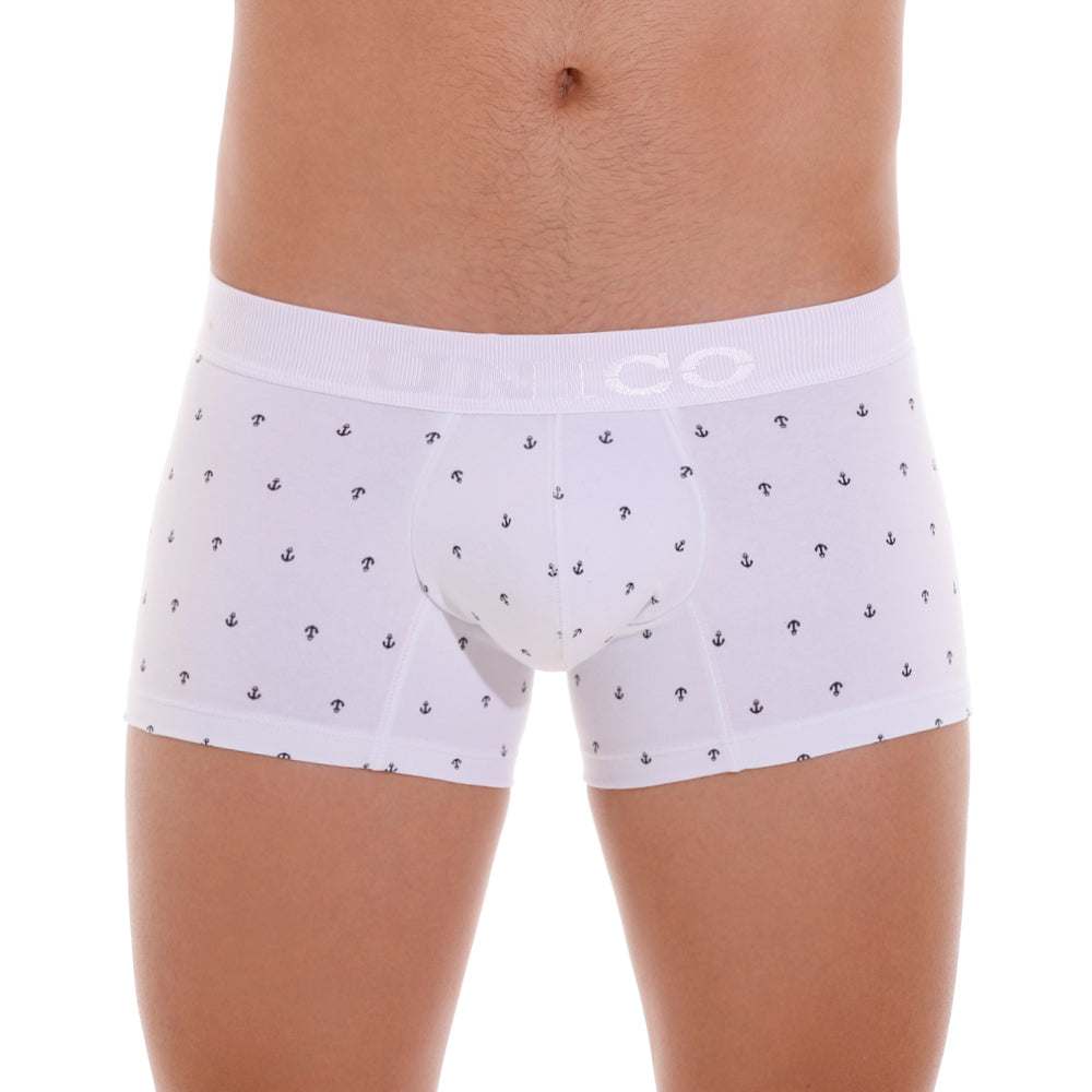 Mundo Unico Men's Cotton Trunk Boxer Briefs - Naviero Nautical Print